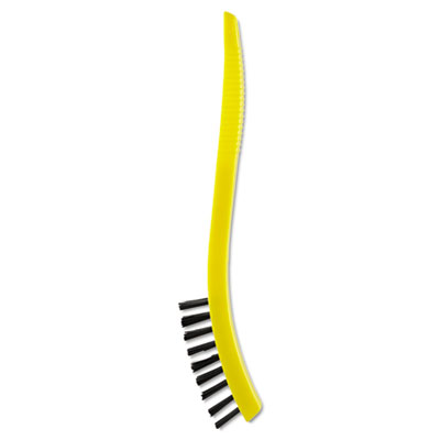 Rubbermaid Commercial
Synthetic-Fill Tile &amp; Grout
Brush, 8 1/2&quot; Yellow Plastic
Handle