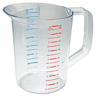 Rubbermaid Commercial Bouncer Measuring Cup, 2qt, Clear