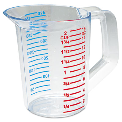 Rubbermaid Commercial Bouncer Measuring Cup, 16oz, Clear