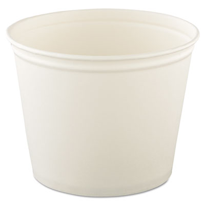 SOLO Cup Company Double
Wrapped Paper Bucket,
Unwaxed, White, 83 oz