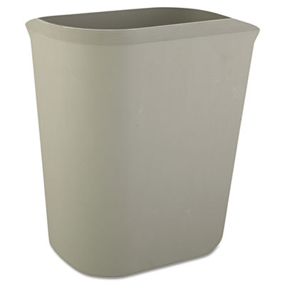 Rubbermaid Commercial
Fire-Res. Wastebasket,
Rectangular, Fiberglass, 3
1/2 gal, Gray