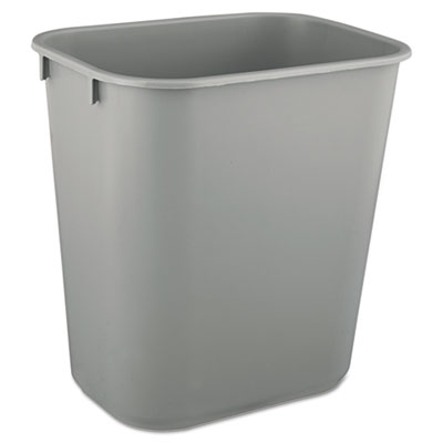 Rubbermaid Commercial
Deskside Plastic Wastebasket,
Rectangular, 3 1/2 gal, Gray