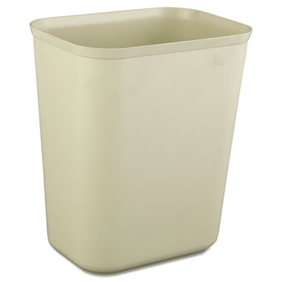 Rubbermaid Commercial
Fire-Res. Wastebasket,
Rectangular, Fiberglass, 1
3/4 gal, Beige