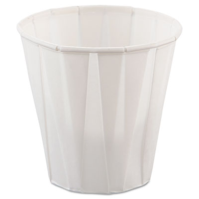 SOLO Cup Company Medical &amp;
Dental Treated Paper Cup, 3
1/2 oz., White, 100/Bag