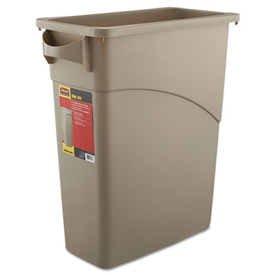 Rubbermaid Commercial Slim
Jim Waste Receptacle,
Rectangular, Plastic, 15 7/8
gal, Beige