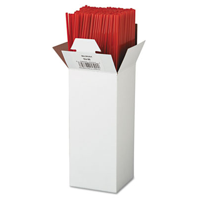 Boardwalk Unwrapped Cocktail
Straws, 7 3.4&quot;, Plastic, Red