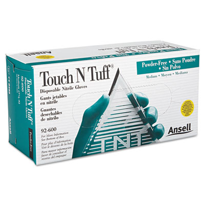 AnsellPro Touch N Tuff
Nitrile Gloves, Teal, Size
7.5-8, 100 Gloves/Box