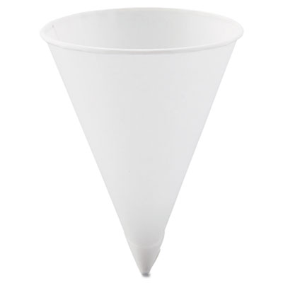 SOLO Cup Company Cone Water
Cups, Paper, 4.25 oz, Rolled
Rim, White