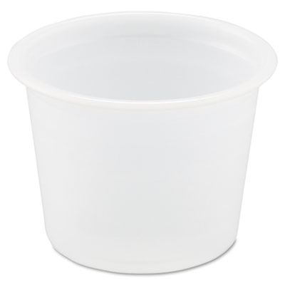 SOLO Cup Company Plastic
Souffl Portion Cups, 1 oz.,
Translucent, 250/Bag