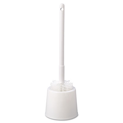 Impact Toilet Bowl Brush With
Caddy, 16-Inch Overall
Length, White Plastic