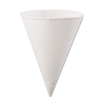 Konie Rolled-Rim Paper Cone
Cups, 6oz, White