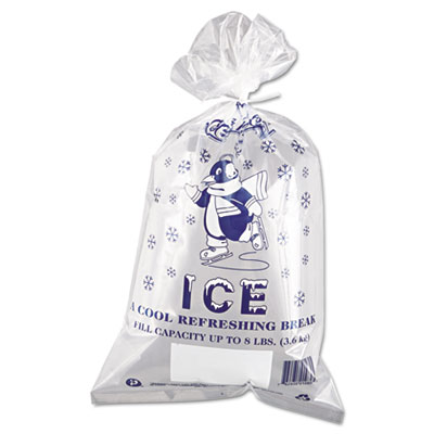 Inteplast Group Ice Bag, 11 x
20, 8-Pound Capacity, 1.50
Mil, Clear/Blue, 1000/Case