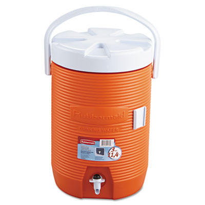 Rubbermaid Water Cooler, 12 1/2dia x 16 3/4h, Orange