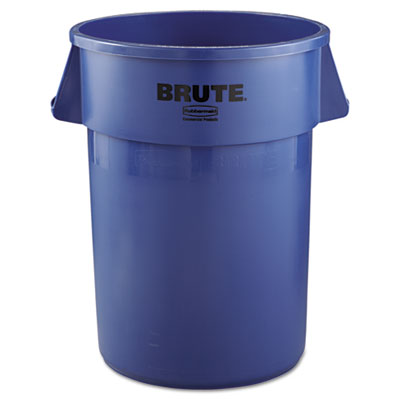 Rubbermaid Commercial Brute
Refuse Container, Round,
Plastic, 44 gal, Blue
