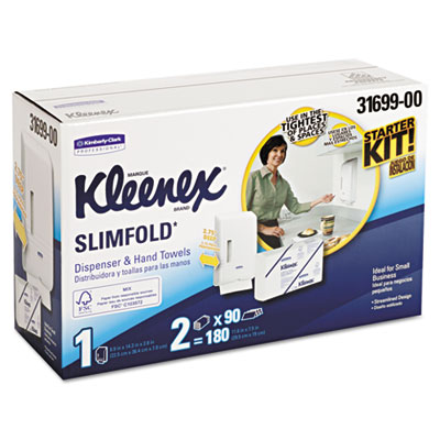 KIMBERLY-CLARK PROFESSIONAL*
KLEENEX SLIMFOLD Hand Towel
Dispenser Starter Kit,
14.93x13.13x8.5, White