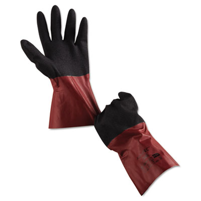 AnsellPro AlphaTec
Chemical-Resistant Gloves,
Size 10, Nitrile/Knit,
Burgundy/Black