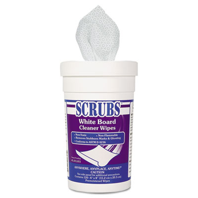 SCRUBS White Board Cleaner
Wipes, Cloth, 8x6, White