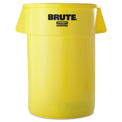 Rubbermaid Commercial Brute
Refuse Container, Round,
Plastic, 44 gal, Yellow
