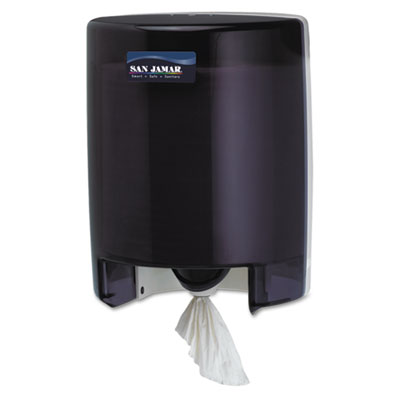 San Jamar Center Pull Towel
Dispenser, 9-1/8 x 9-1/2 x
11-5/8, Black Pearl/White