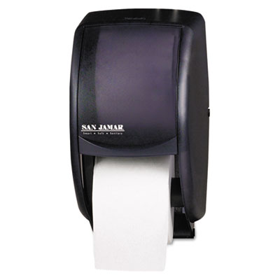 San Jamar Duett Standard Bath
Tissue Dispenser, 2 Roll,
7-1/2W x 7D x 12-3/4H, Black
Pearl