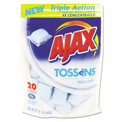 Ajax Toss Ins Powder Laundry
Detergent, Packets, 4 per
Carton