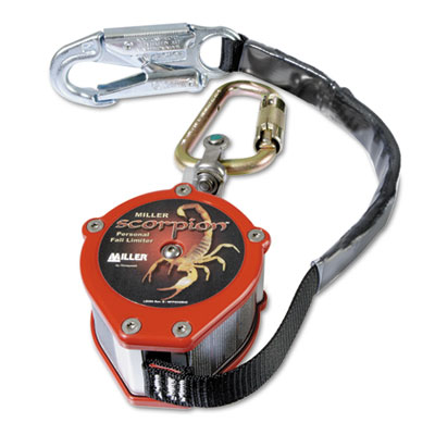 Miller by Honeywell Scorpion
Personal Fall Limiter,
Carabiner/Swivel Shackle,
9ft, 310lb Capacity