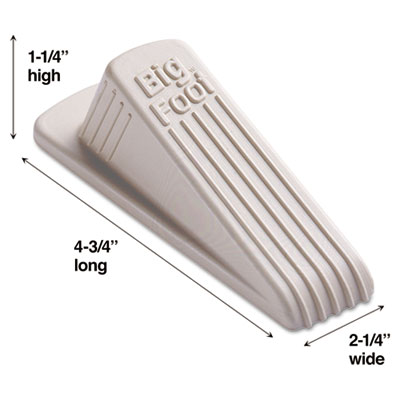 Master Caster Big Foot
Doorstop, No-Slip Rubber
Wedge, 2-1/4w x 4-3/4d x
1-1/4h, Beige