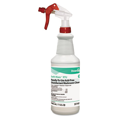 Diversey Bath Mate Acid-Free
RTU Disinfectant Washroom
Cleaner, Fresh, 32 oz Spray
Bottle