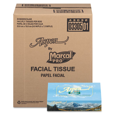 Marcal PRO Aspen 100% Recycled Facial Tissue,
