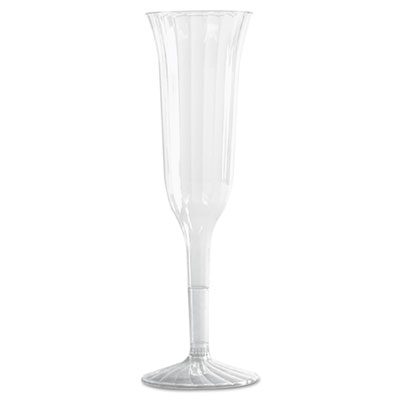 WNA Classic Crystal Plastic
Champagne Flutes, 5 oz.,
Clear, Fluted, 10/Pack