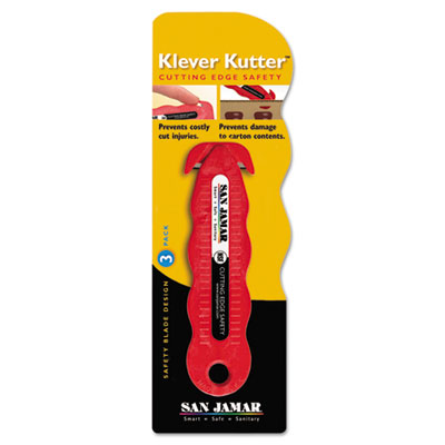 San Jamar Klever Kutter
Safety Cutter, 1 Razor Blade,
Red