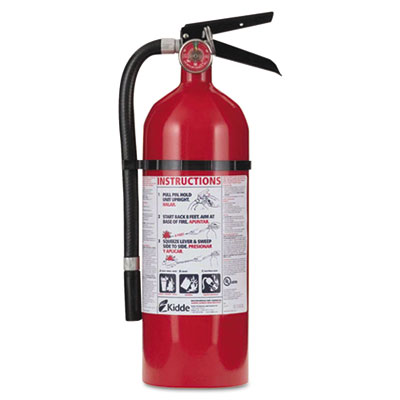 Kidde Pro 210 Consumer Fire
Extinguisher, 2-A,10-B:C,
100psi, 15.7h x 4.5dia, 4lb