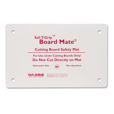 San Jamar Saf-T-Grip
Board-Mates, Thermoplastic
Rubber, 18w x 13d x 1/8h,
White