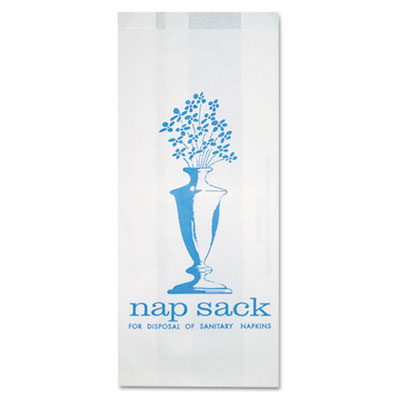 Bagcraft Papercon Nap Sack
Sanitary Disposal Bags, 4w x
2d x 9h, White