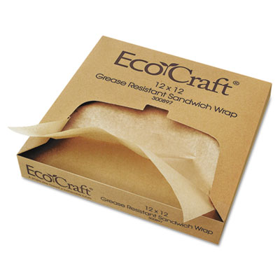 Bagcraft Papercon EcoCraft
Grease-Resistant Paper
Wrap/Liner, 12 x 12, 1000/Box