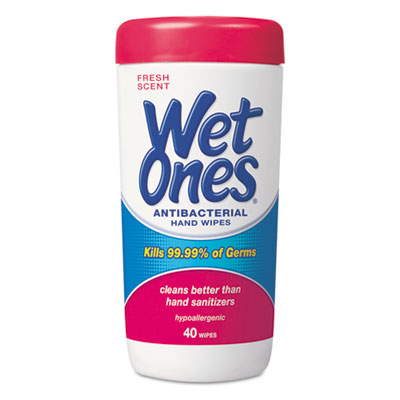 Wet Ones Antibacterial Moist
Towelettes, 5 x 7 1/2, White