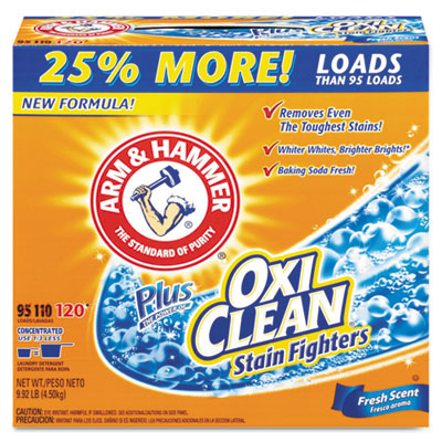 Arm &amp; Hammer Power of
OxiClean Powder Detergent,
Fresh, 9.92lb Box