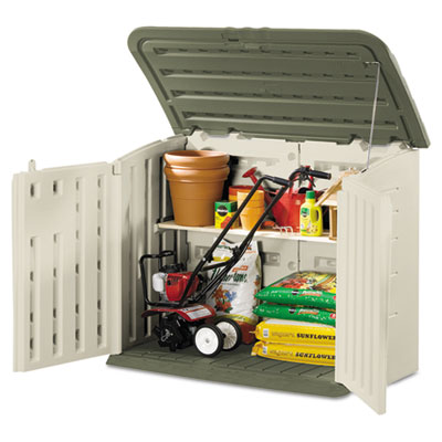 Rubbermaid Large Horizontal
Storage Shed, 57 in x 32 in x
47 in, Olive/Sandstone