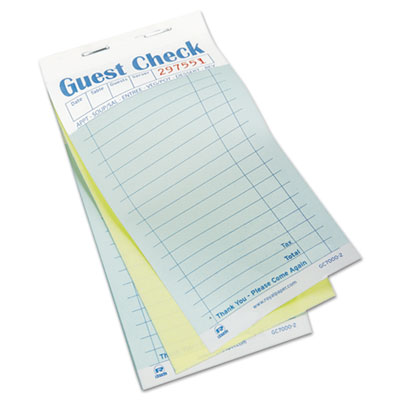 Royal Guest Check Book,
Carbonless Duplicate, 3 1/2 x
6 7/10