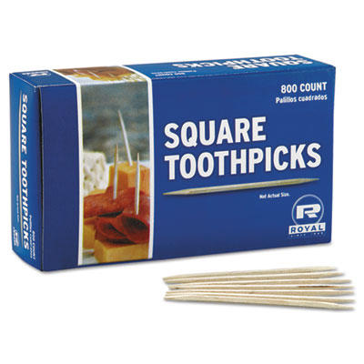 Royal Square Wood Toothpicks, 2 3/4&quot;, Natural