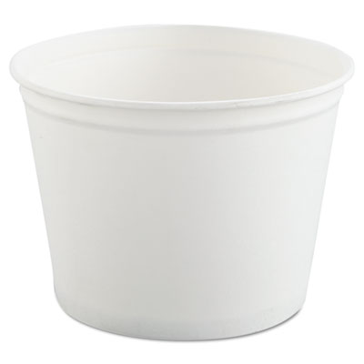 SOLO Cup Company Double
Wrapped Paper Bucket,
Unwaxed, White, 53 oz, 50/Pack