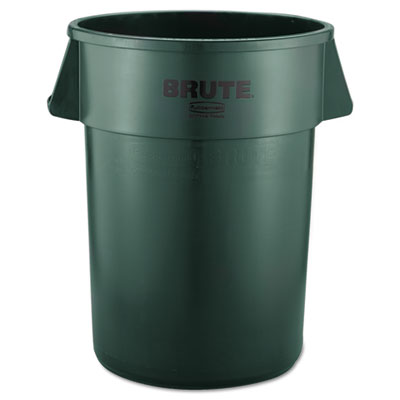 Rubbermaid Commercial Round
Brute Container, Plastic, 44
gal, Dark Green