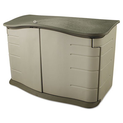 Rubbermaid Horizontal Storage
Shed, 55 in x 28 in x 36 in,
20 Cu Ft., Olive/Sandstone