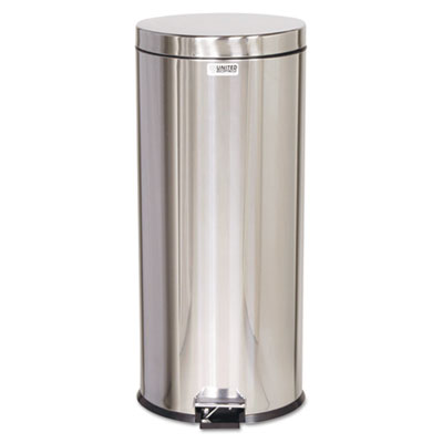 Rubbermaid Commercial
Medi-Can Steel Step Can,
Round, Steel, 8 gal,
Stainless Steel