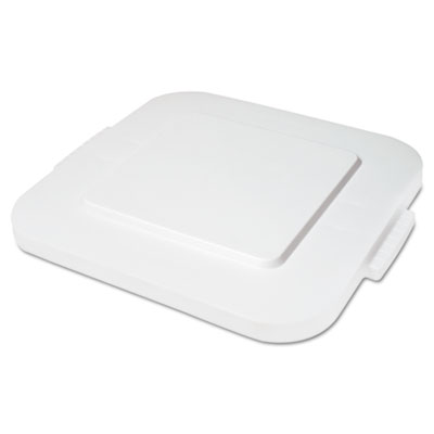 Rubbermaid Commercial Square Brute Lid, Flat Top, White,