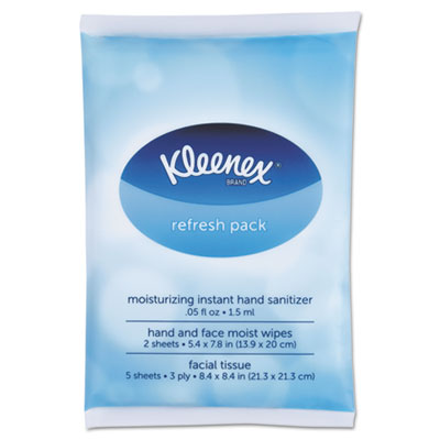 KIMBERLY-CLARK PROFESSIONAL*
KLEENEX Refresh Pack, Hand
Sanitizer, Hand and Face Wipes