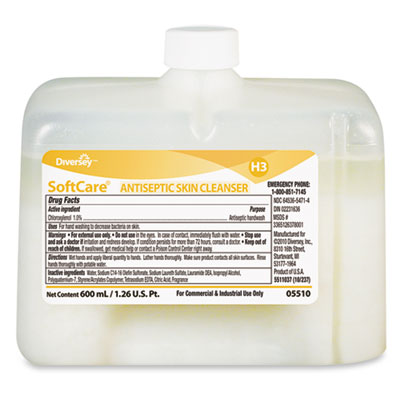 Diversey Soft Care Antiseptic Skin Cleanser, Floral Scent,