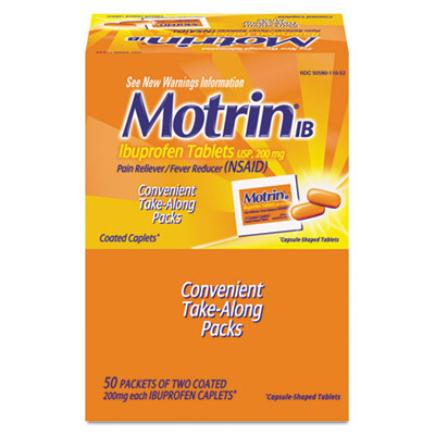 Motrin IB Ibuprofen Tablets,
50 Two-Packs/Box
