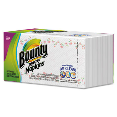 Bounty Quilted Napkins, 1-Ply, 12&quot; x 12&quot;, White