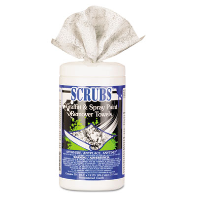 SCRUBS Graffiti &amp; Paint Remover Towels, 10 1/2 x 12